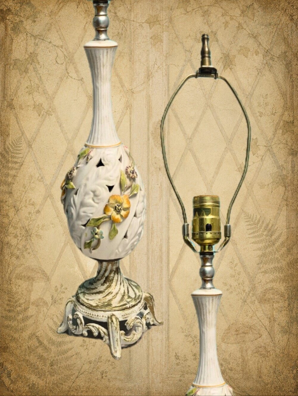 Cabinet of Curiosities π·οΈπ§ββοΈ Vintage Capodimonte-Style Floral Porcelain Table